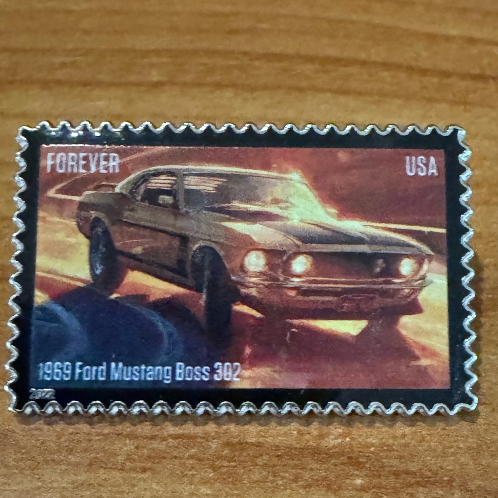 Forever 21 Vintage Car Stamp with Black and Brown Pin